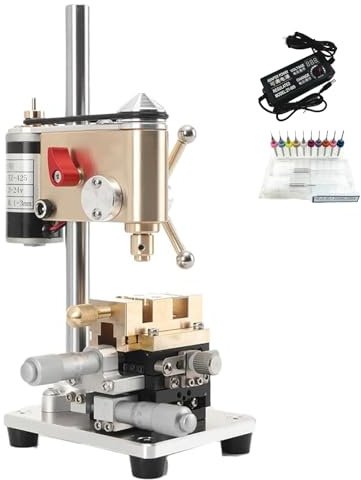DOJOEUU Precision Watch Drill Press, Watchmaker Precision Bench Drill, Variable Speed, LED Voltage Digital Display, Voltage Adjustable, Multifunction Benchtop Drill Press for Watch Repair