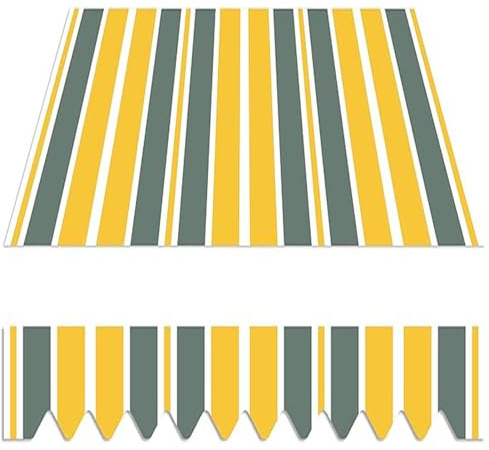 Tessuto di Ricambio per Tende da Sole Retrattile per Patio (senza Telaio), Copertura per Tende da Esterno a Righe in Poliestere da 280 g con Mantovana per Camper Balcone(6.5x5ft/200x150cm)