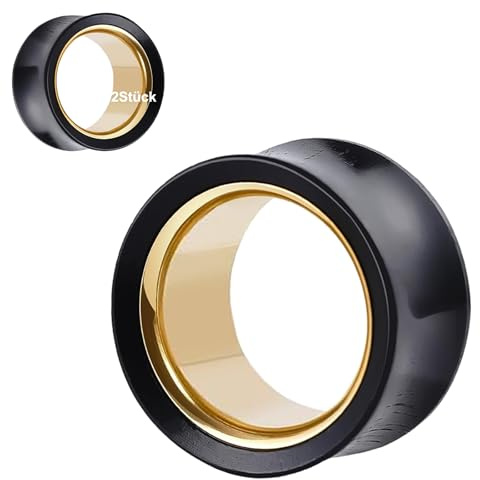Hoisy Tunnel Holz 8mm-22mm Edelstahl Gold Ohr Tunnel Set Plug Piercing Jewellery Frauen Männer 2pcs
