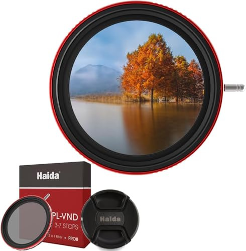 Haida PROII CPL-VND 2-in-1 ND8-ND128 Filter Polarisationsfilter mit verstellbarem (3-7 Blenden) ND Graufilter für Kameraobjektiv (82 mm)