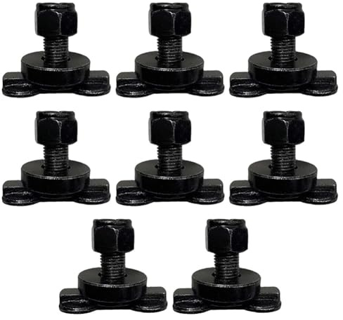 Gettimore L-Schienen-Doppelschrauben-Set, strapazierfähig, verzinkter Stahl, Spannanker für LKW, Anhänger, Pickup, Wohnmobil, Ladungssicherung, 8 Stück