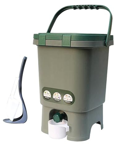 vreplrse Fûts de Fermentation pour Jardin, Balcon, Cour, Nettoyage, Recyclage, Poubelle d'intérieur, Seau à Compost Portable, Facile à collecter Les liquides. Seau Compost pour déchets de Cuisine.