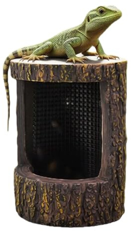 Reptilien-Futterbox | Fallfester Futternapf – Simulierter Baumstumpf-Design, Terrarium-Zubehör mit Haken, für Terrarium, kleine Haustiere, Bartagamen, Geckos, Frösche