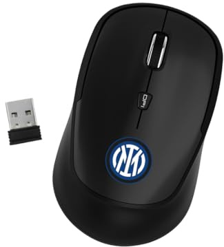 TECHMADE Intern trådlös mus | Officiell teamdesign | Trådlös teknik | Exakt optisk sensor | Ergonomisk och tyst | Plug & Play (SVART KOMPAKT)