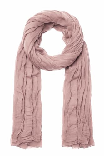 Van Der Rich ® - Sciarpa Plissettata Leggera Foulard Estivo Accessorio Moda - Donna Uomo (52-Rosa Antico)