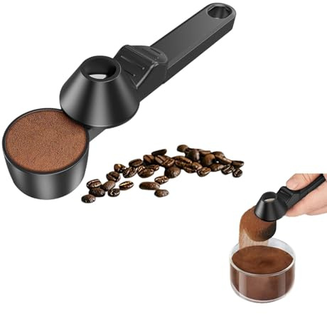 Cuchara medidora de café con embudo incorporado: cuchara medidora de 1 cucharada para café molido, accesorio reutilizable y ecológico para espresso y café de filtro.