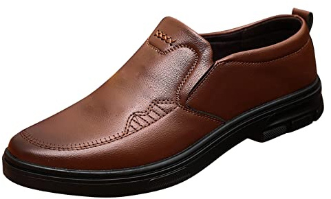 Mocassins, scarpe da uomo in pelle, mokkasin, scarpe da tuta, penny loafers, leggere, mocassini, scarpe da lavoro, scarpe basse, colore marrone, 44