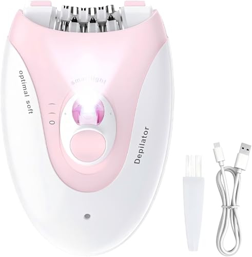 Women Epilator, Rechargeable Hair Removal Device with LED Light, 2 Speed Adjustable Portable Epilator, Precision Shaving Tool Removes 2mm Short Hairs for Face, Underarm, Arms, Legs and Bikini Line
