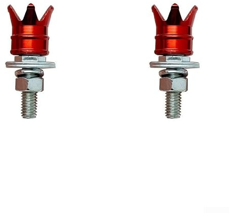 Viti per targa in lega di alluminio, filettatura M6, per auto, moto, biciclette, colori: rosso, blu, oro, verde, argento, nero, arancione, viola, titanio, finitura rosa, set da due (rosso)