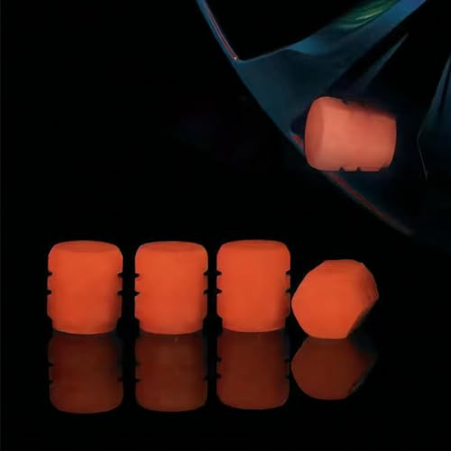 Akozon Leuchtendes Reifenventil, Fluoreszierende, Nachtleuchtende Düse für Auto, Fahrrad, Motorrad – Gummi, und Widerstandsfähig, Pink (hellrot)