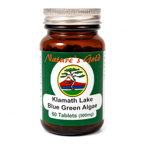 Nature’s Gold Klamath Lake Blue Green Algae 60 Tablets 500mg | 100% Pure AFA | Wild-Harvested | Vegan | No Fillers