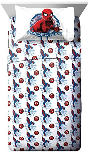 Marvel 3 Piece Twin Sheet Set, Wall Crawler White