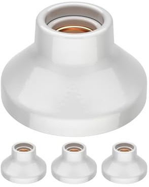 ledscom.de 4x Deckenleuchte/Lampenfassung ELEKTRA, Porzellan, weiß glänzend, 1x E27 max. 300W
