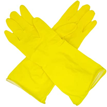 Romed Haushaltshandschuhe gelb 100% Naturlatex (Größe: L, 12 x 12 = 144 Paar)