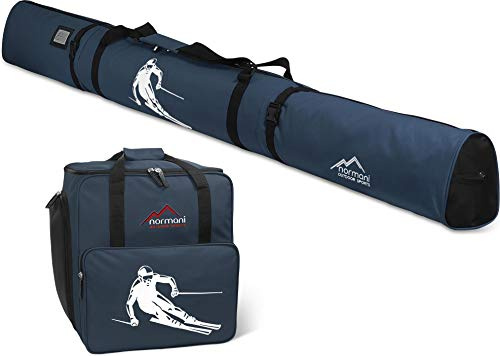normani Skitasche und Skischuhtasche im Set 170cm oder 200cm mit integriertes Adressfeld Farbe Navy Größe 170 cm