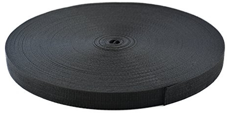 Gurtband Polypropylen 10 Meter lang - 1 Menge Verschiedene Breiten 10mm 15mm 20mm 25mm 30mm 40mm 50 mm (Schwarz, 20MM)