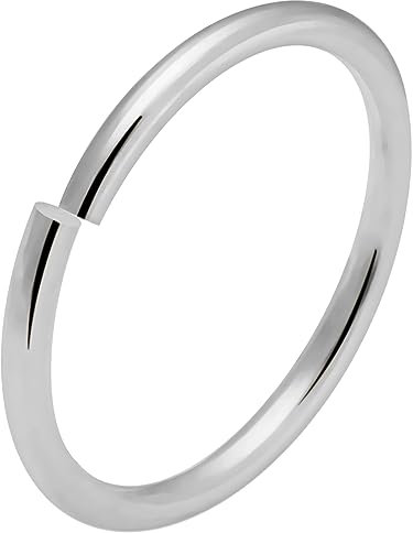 Monster Piercing | 9K Gold | Nasenring Nasenpiercing 18 Gauge - 6MM oder 8MM Durchmesser | Weißgold | offener Nasenring | Nase Piercing Frauen Männer