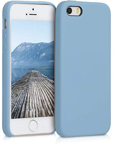 kwmobile Housse Compatible avec Apple iPhone SE (1.Gen 2016) / iPhone 5 / iPhone 5S Coque - Housse de téléphone Protection Souple en TPU Silicone - Bleu Pastel