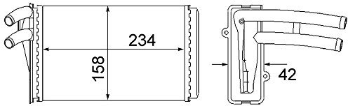 MAHLE Scambiatore calore, Riscaldamento abitacolo AH54000S | Compatibile con: AUDI 80 B3 Stufenheck, 80 B4 Avant, 80 B4 Stufenheck, CABRIOLET B3, COUPE B3