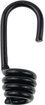 Kanirope® Spiralhaken mit Kunststoffmantel 100 Stück Schwarz für 8mm Gummiseil Expanderseil Spanner Spannseil Planenseil Spannfix