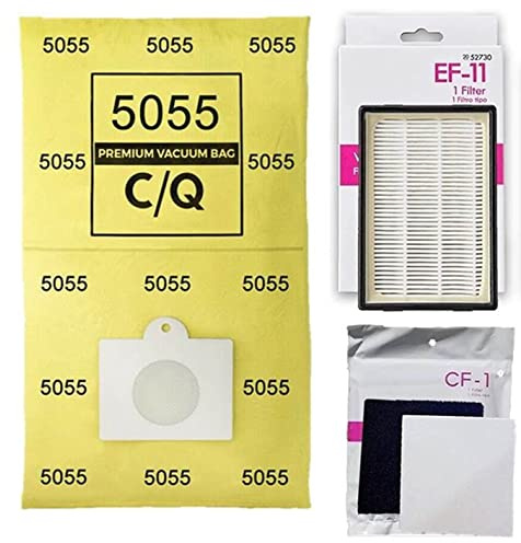 81614 81615 BC4026 BC4027 BC4030 BC4039 Bag & Filter Kit. 12 5055 Bags + 1 EF-11 + 1 CF 1. Works with Kenmore 600 Series Bagged Canister Vacuum w/Pet PowerMate. Part C/Q 50557 50558 50104 52370 81002