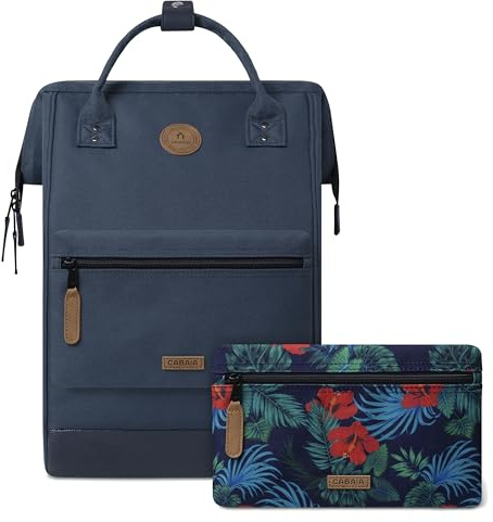 CABAIA - Sac à Dos Adventurer Reykjavik - Maxi 23L - Déperlant - Compartiment Ordinateur Portable 15 - 2 Poches - Certifié Vegan - Sac Voyage, Affaires, École pour Homme et Femme - Bleu