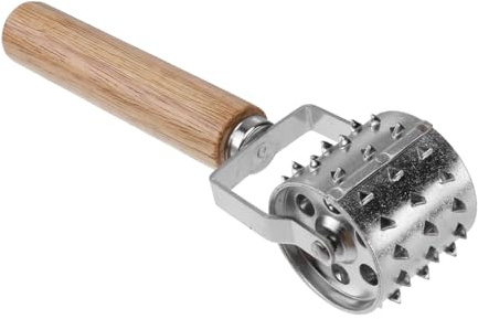 Yardwe Meat Tenderizer Tools Meat Tenderizer Stainless Steel Heavy Meat Mallet Needle Spiked Roller Beef Steak Hammer Pounder with Wood Handle for Kitchen Cooking Gadgets Silver Hand Tools