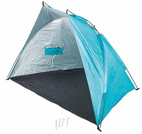 Preiswert&Gut Strandmuschel UV Schutz 170x100x100cm Strand Muschel UV50 Sonnenschutz XXL mit Heringen Windschutz Strand Groß