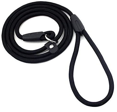 Dog Slip Leads Leash, 4.5FT Durable Puppy Rope Leashes Collar Nylon Dog Training Walking Lead Leashes for Small Medium Dogs (Black)