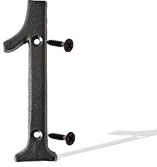 Numéros de maison en fonte de 14 cm - Numéros de boîte aux lettres solides pour intérieur et extérieur - Pour projets de bricolage - Panneau mural à suspendre - Lettres décoratives - Numéro 1