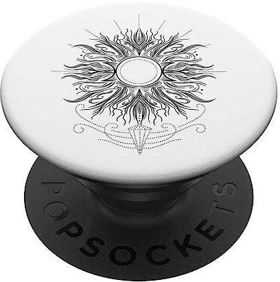 Sommer Sonne Symbol Mittsommer Sonne Fineline Tattoo PopSockets mit austauschbarem PopGrip