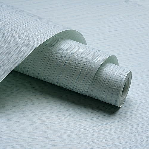 Carta da parati a righe in tinta unita, 9,5 m x 0,53 m, carta da parati non wowen per soggiorno, camera da letto, cucina, casa (9,5 m x 0,53 m, azzurro)