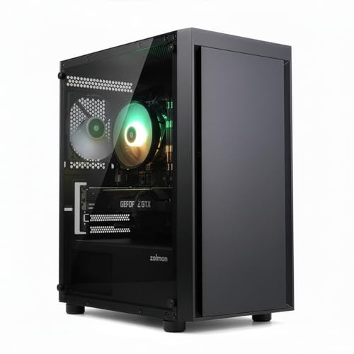 Zalman T3 Micro ATX Case, MATX PC Case with 2 x 120mm Fans Pre-Installed, Full Tempered Glass Side Panel, Compact Mini Tower Gaming Computer Chassis with USB 3.0