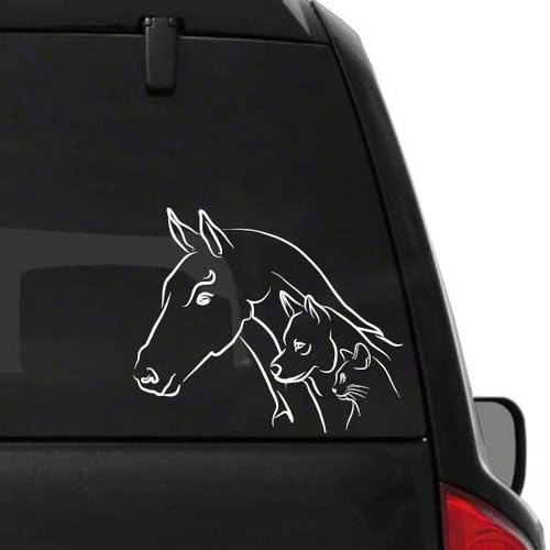 Rakelfix Aufkleber Autoaufkleber Sticker Pferd Hund Katze Typ2 ca 25cm Tiere Tierliebe Kinderzimmer reiten Pferdeliebe