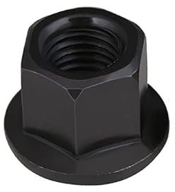 Sechskant-Sicherungsmuttern, selbstsichernde Mutter, 1 Stück M10 M12 M14 M16 M18 M20 M22 M24 M27 M30, Schwarze Flansch-Sicherungsmutter, Sechskant-Sechskantmutter (Größe: M12-1 Stück) (Color : One Co