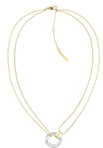 Calvin Klein Doppelte Ketten-Halskette für Damen Kollektion DUALITY Zweifarbig mit Charms - 35000630