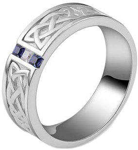 Epinki 18 Karat 750 Weiß Gold Ring, Celtic Knot Antragsring mit Moissanit Ovalschliff, Partnerringe Bandringe 18K Gold Herren Echte Goldschmuck, Individuelle Größen