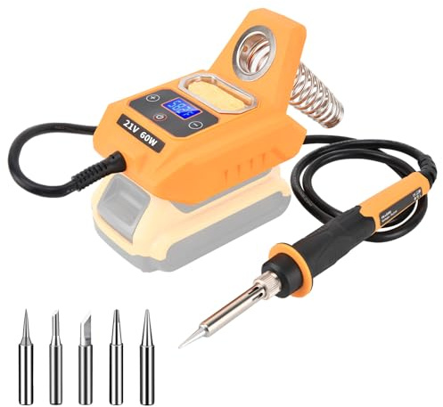 Soldador inalámbrico para batería Dewalt de 20 V máximo, estación de soldadura con pantalla LCD digital, calentamiento rápido, soldador portátil para bricolaje, reparación de electrodomésticos