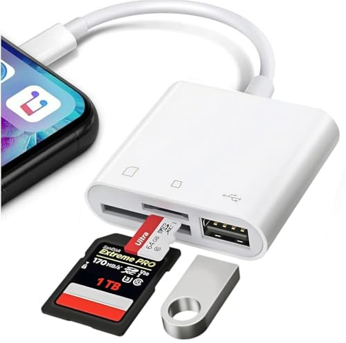 USB-C SD Card Reader - 3-in-1 Adapter for Micro SD/SD Cards, Compatible with iPhone 15/16, iPad Pro, Chromebook, MacBook Air/Pro, Samsung, Galaxy & More USB C Devices