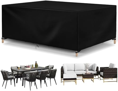 Flyace Abdeckung für Gartenmöbel Wasserdicht Schutzhülle Gartenmöbel Anti-UV Abdeckplane für Gartentisch Terrassenmöbel Winterfest Rechteckig Outdoor Abdeckhaube für Möbelsets 180x100x74cm