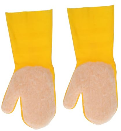 FONDOTIN Swim Pool Cleaner 2 Pcs Yellow Cleaning Brush Mitts for Spa Tub Dish Pond Car Wash