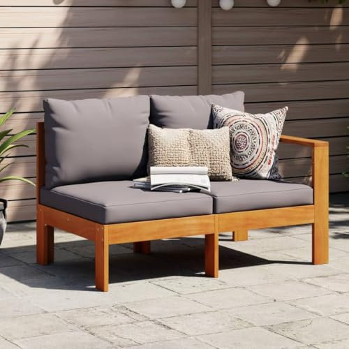 Xichuzi Gartensofa mit 1 Armlehne 2-Sitzer Massivholz Akazie, Gartenlounge, Terrassenmöbel, Balkonmöbel, Terrassen Sofa, Gartenmöbel - 367630