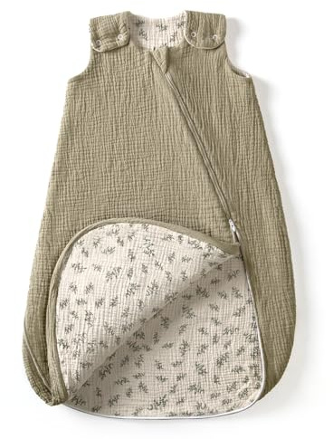 lulumoon baby sovsäck för 3–9 månader: Muslinsovsäck baby för pojkar och flickor – bomullssovsäck för 70 cm året runt barnrum