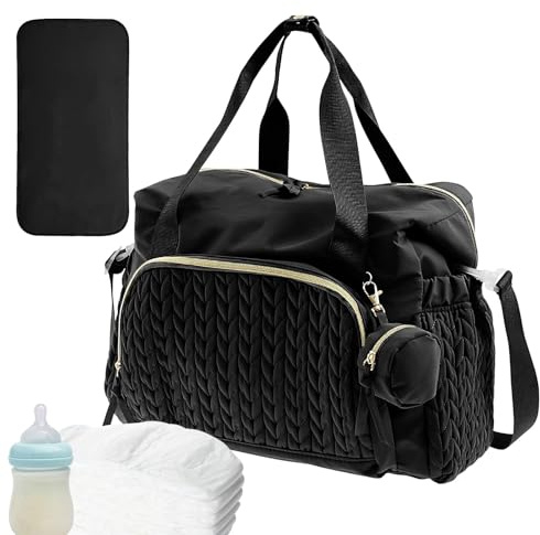 Generico BASSAGE DE CHANGEMENT POUR PATER BABI - BASSE DE FILLE EN MACHINE | Bandoulière avec étui de tétine | Fournitures et accessoires de voyage réutilisables pour les femmes, Noir,
