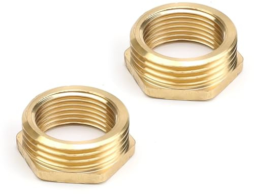 HSUYUN Messing Reduzierstück, 2 Stück 1 auf 3/4 Zoll Adapter, Reduzierung Gewinde-Fitting, Außengewinde auf Innengewinde Nippel, AG/IG Reduzierung, Geeignet für Wasser- und Gasleitungsarmaturen