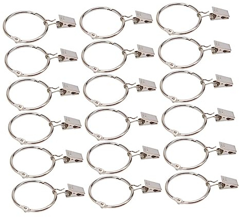 OHPHCALL 30pcs Curtain Ring Clips Iron Curtain Clips for Shower Home Multipurpose Clamp Rings