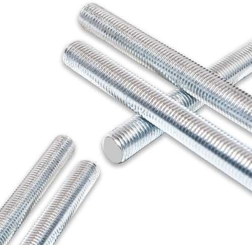 Tige Filetée Entièrement, Paquet de 10 Entièrement Fileté Goujons M6 x 300 mm, Tiges Entièrement Filetées, Tiges Rondes Solides en Acier Inoxydable 304 pour Bricoleurs