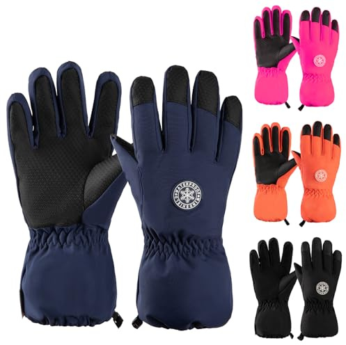 Comfoex Kids Winter Gloves Thick Soft Warm Cold Weather Waterproof Windproof Children Ski Gloves 7-14 Years Boys Girls