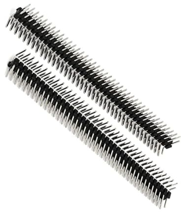 Unifizz 2.54mm Pitch Right Angle Double Row Male Pin Header 2x40P Bent Pin Circuit Connector for PCB Board Prototyping Pack of 8