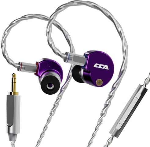 CCA Phoenix, cuffie in-ear monitor, driver dinamico a doppio magnete IEM con suono chiaro HiFi e bassi profondi, auricolari professionali da gioco interamente in metallo per musicisti, cantanti e